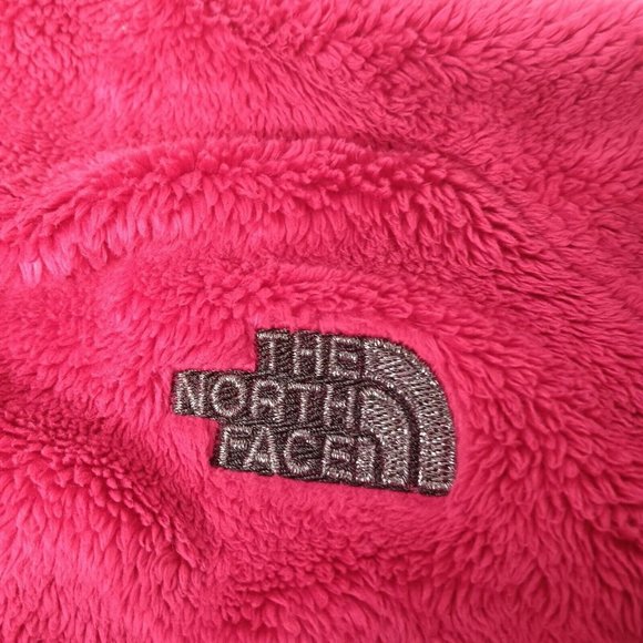 The North Face Womens XS Osito Jacket Hot Pink Plush Fleece Zip Silver READ - Picture 5 of 13